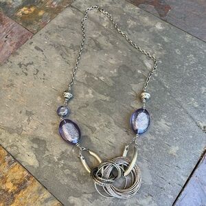 Silver Statement Necklace + Earring Set
